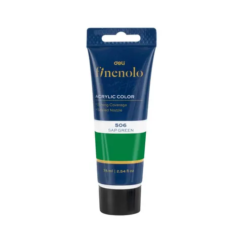 Vopsea acrilică Deli Finenolo, tub, 75 ml, verde