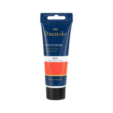 Vopsea acrilică Deli Finenolo, tub, 75 ml, roșu intens