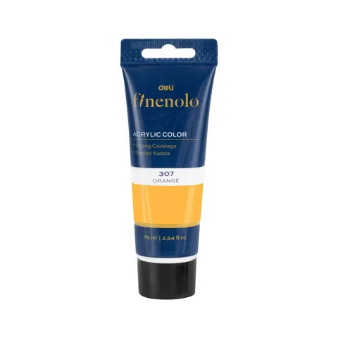 Deli Vopsea Acrilică Finenolo, în tub, 75 ml, portocaliu
