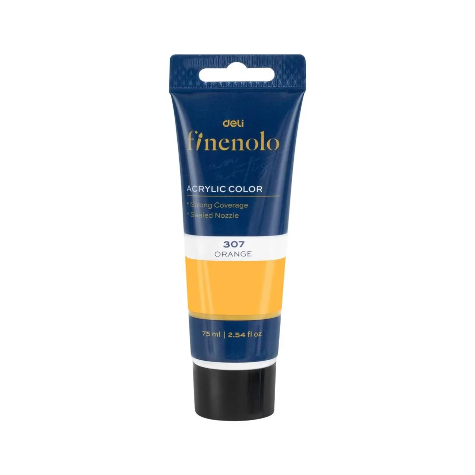 Deli Vopsea Acrilică Finenolo, în tub, 75 ml, portocaliu