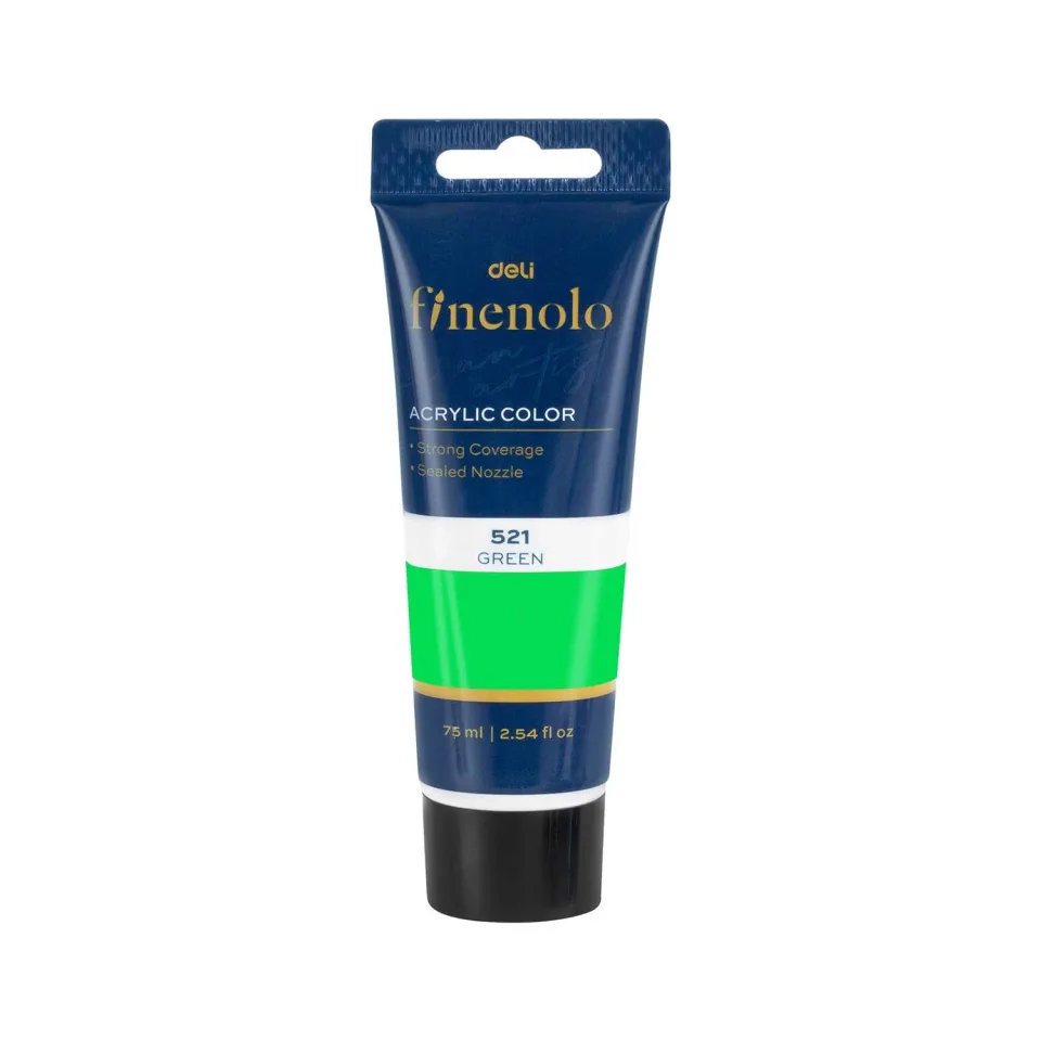 Vopsea acrilică Deli Finenolo, în tub, 75 ml, verde deschis