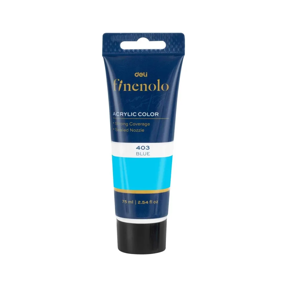 Vopsea acrilică Deli Finenolo, în tub, 75 ml, albastru