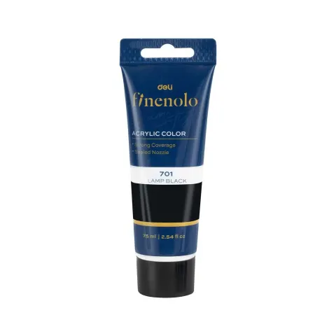 Vopsea acrilică Deli Finenolo, tub, 75 ml, negru