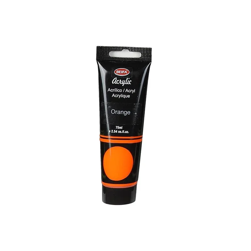 Vopsea acrilică Beifa, tub, 75 ml, portocaliu