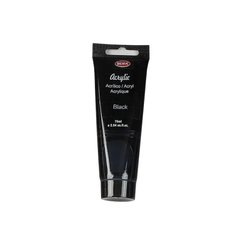 Vopsea acrilică Beifa, tub, 75 ml, negru