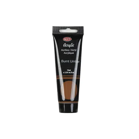 Vopsea acrilică Beifa, tub, 75 ml, maro