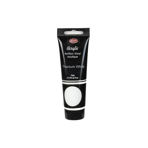 Vopsea acrilică Beifa, tub, 75 ml, albă