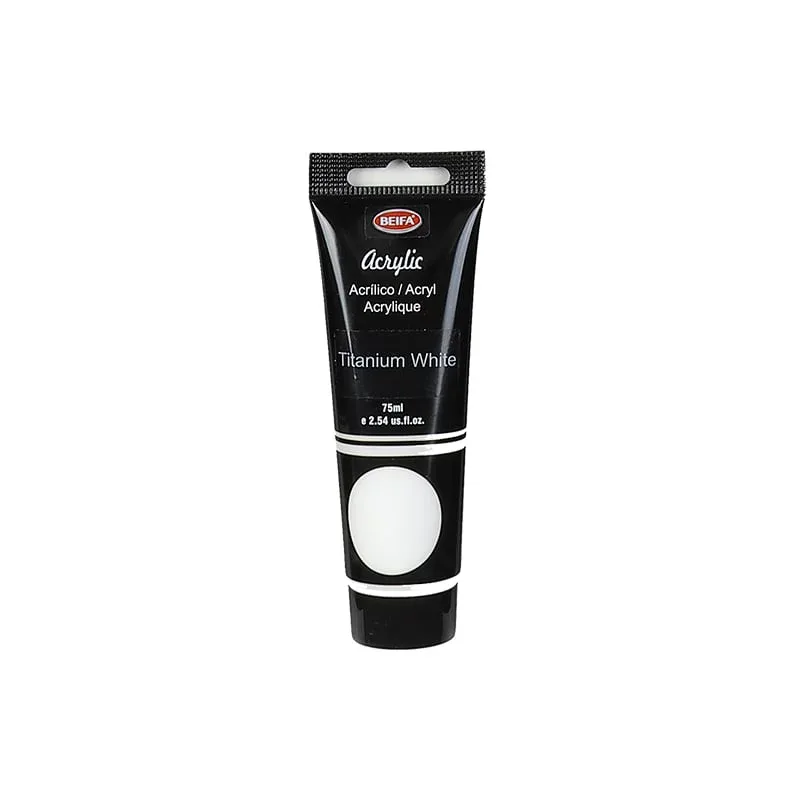 Vopsea acrilică Beifa, tub, 75 ml, albă