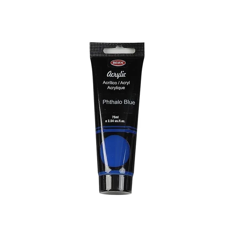 Vopsea acrilică Beifa, tub, 75 ml, albastru deschis