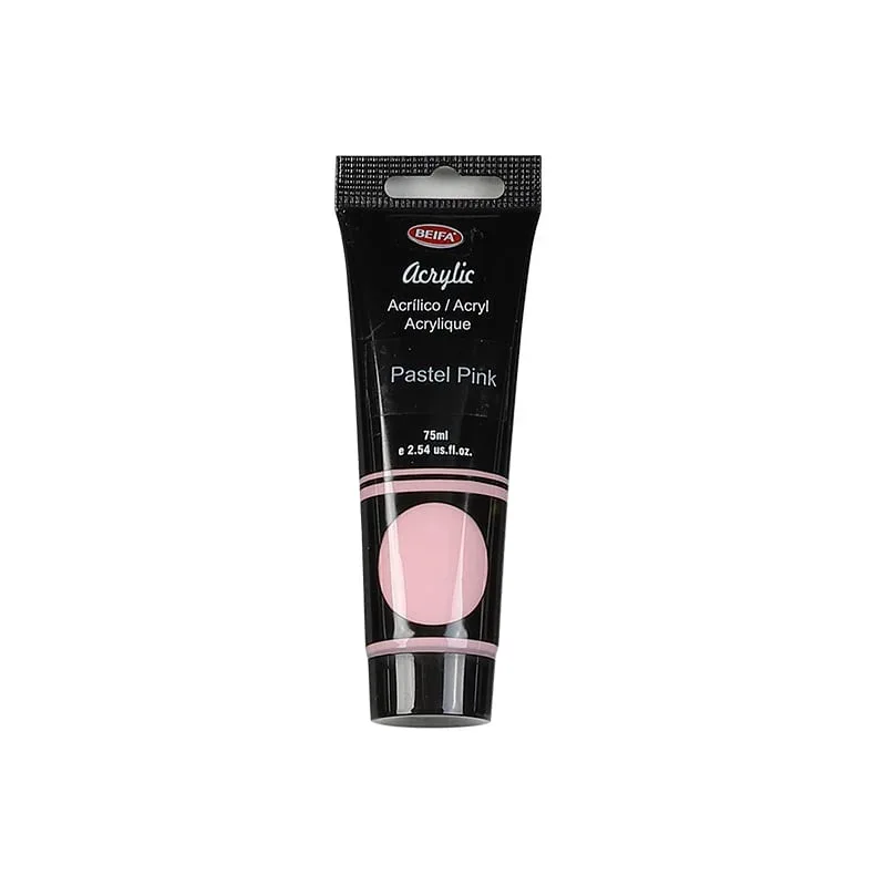Vopsea acrilică Beifa, tub, 75 ml, roz deschis