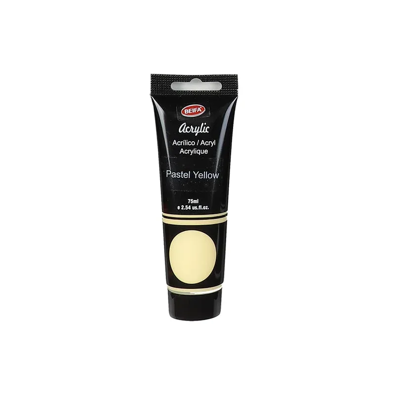 Beifa Vopsea acrilică, în tub, 75 ml, galben pastel