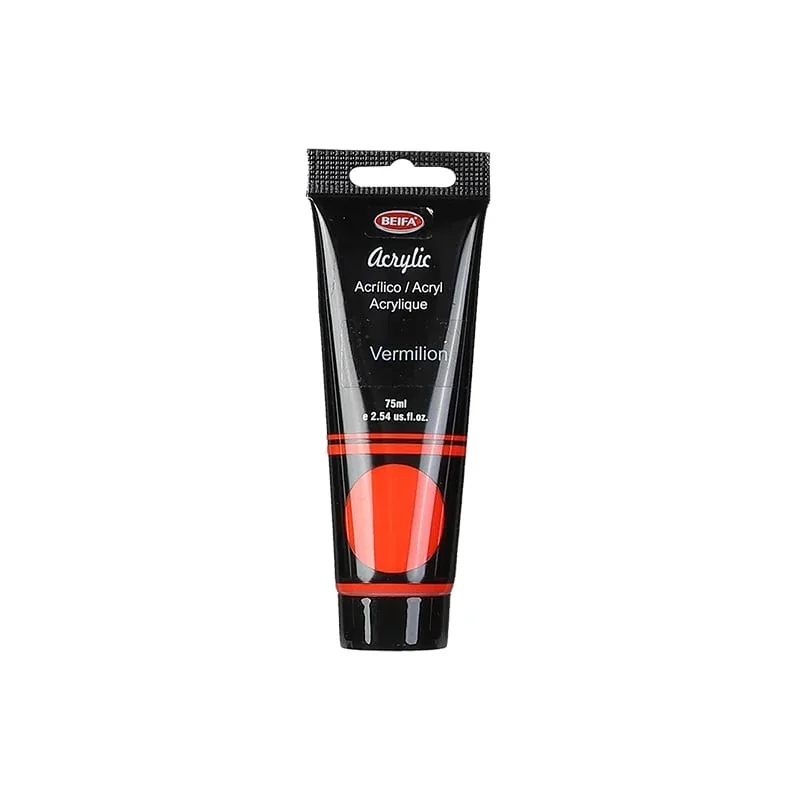Beifa Vopsea acrilică, în tub, 75 ml, vermillon