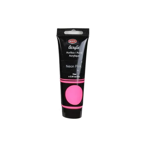 Beifa Vopsea acrilică, în tub, 75 ml, roz neon