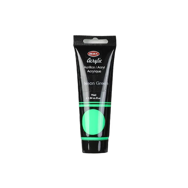 Beifa Vopsea acrilică, în tub, 75 ml, verde neon