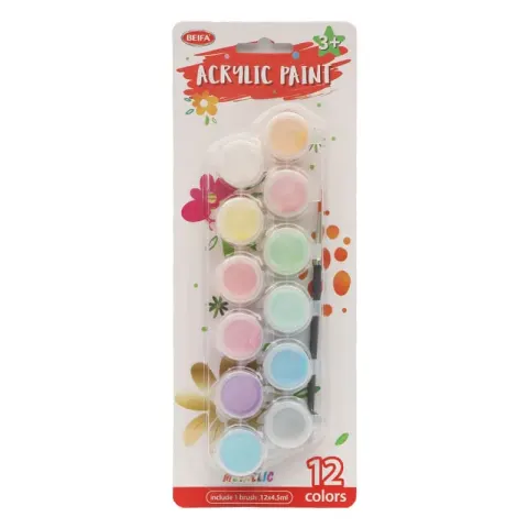 Beifa Vopsele acrilice DD100-C703, 12 culori pastel x 4.5 ml