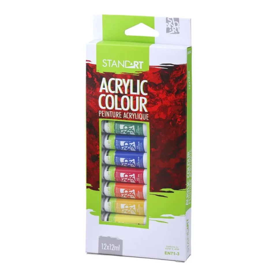 Standart Vopsele acrilice, tuburi de 12 ml, 10 culori