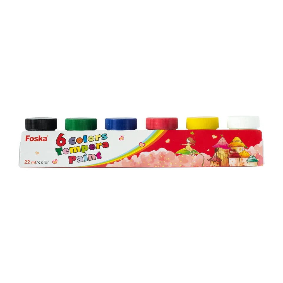 Foska Vopsele tempera, borcane, 22 ml, 6 culori