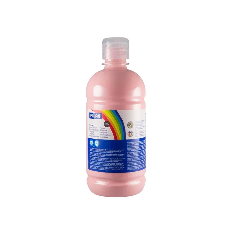 Milan Vopsea tempera, sticlă, roz pal, 500 ml, set de 6