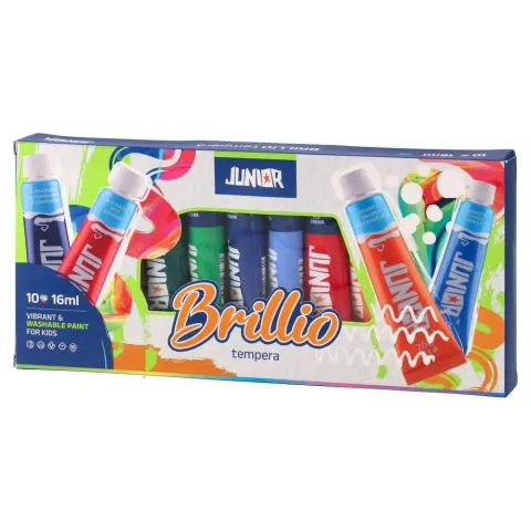 Junior Brillio Vopsele tempera, tuburi 16 ml, 10 culori