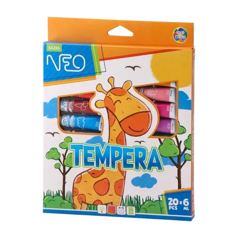 Sazio Fantasy Vopsele tempera, tuburi 6 ml, 20 culori