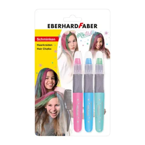 Eberhard Faber Pasteluri pentru păr, metalice, 3 culori