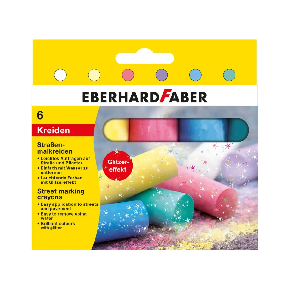 Creta Eberhard Faber, cu sclipici, 6 culori