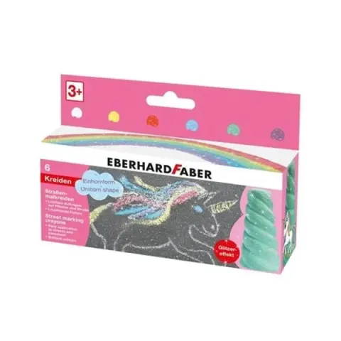 Eberhard Faber Creion Colorat Unicorn, sclipici, 6 culori