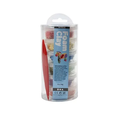 Creativ Company Foam Clay, 6 x 14 g, culori metalice