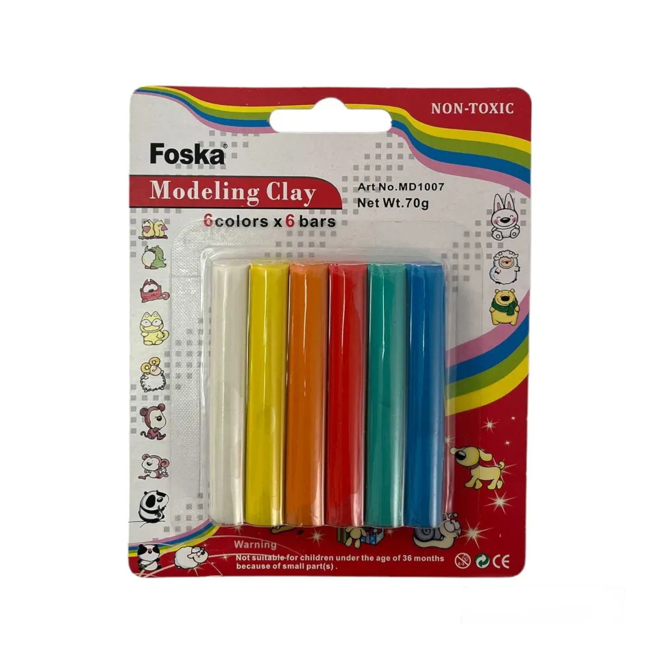 Foska Plasticină, 70 g, 6 culori