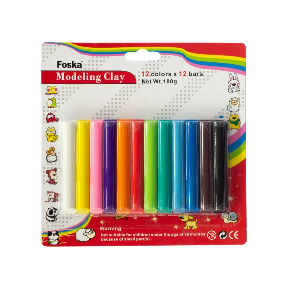 Foska Plasticină, 180 g, 12 culori