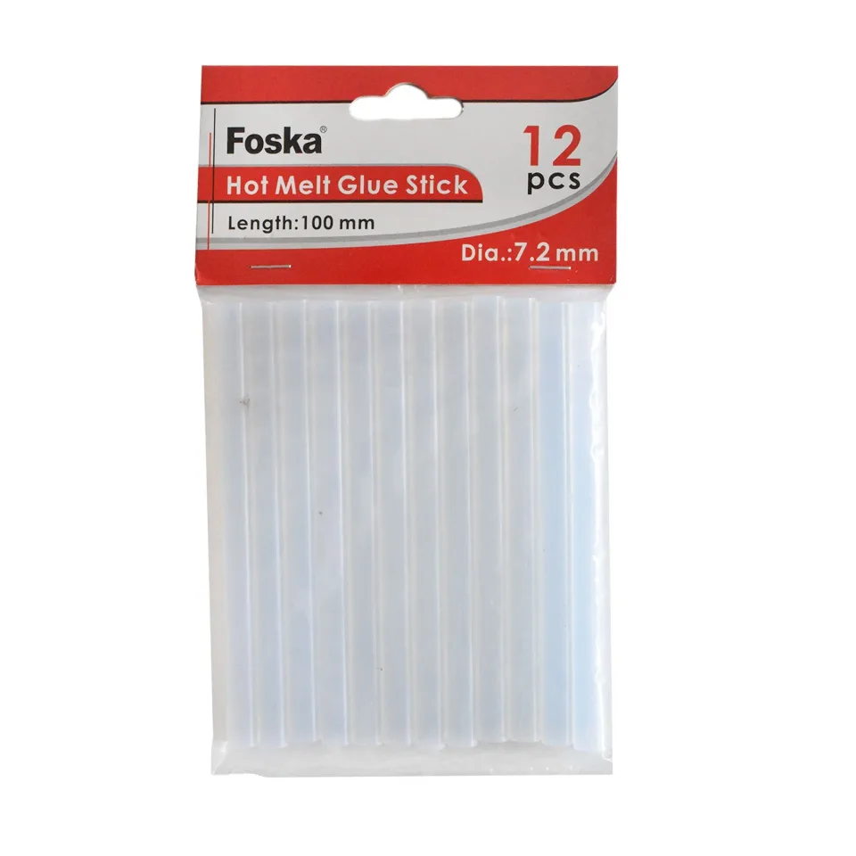 Foska Hot Glue Gun Sticks, 10 cm, Ø 7,2 mm, 12 bucăți