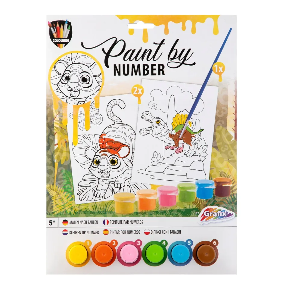 Moxy Set de pictat după numere, A4, 2 șabloane, galben