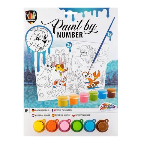 Moxy Set de pictat după numere, A4, 2 șabloane, albastru
