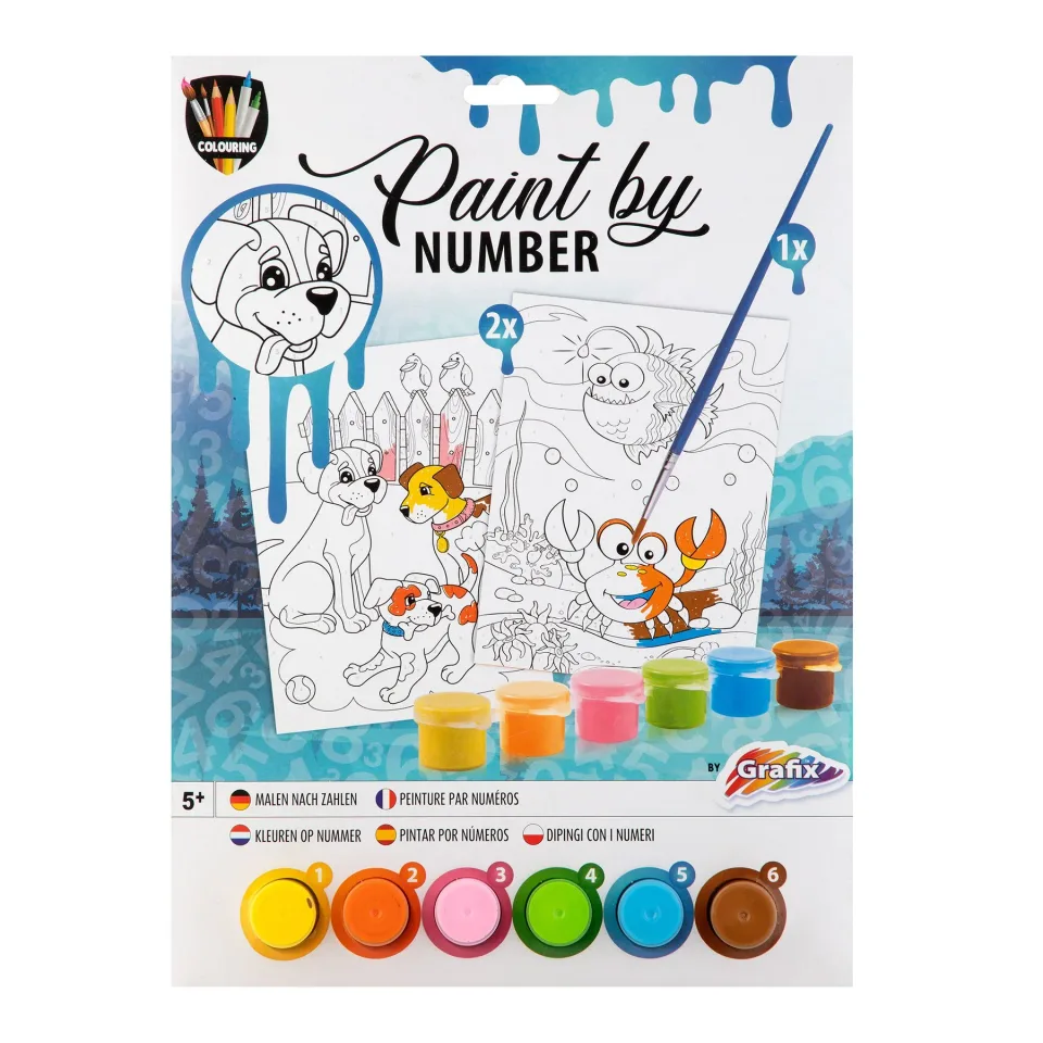 Moxy Set de pictat după numere, A4, 2 șabloane, albastru