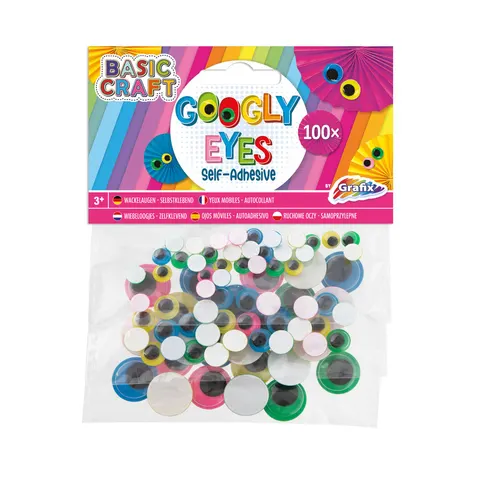 Moxy Ochi mobili, autoadezivi, 3 dimensiuni, colorați, 100 bucăți