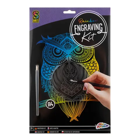 Moxy Set de răzuit Bufniță, A4, colorat