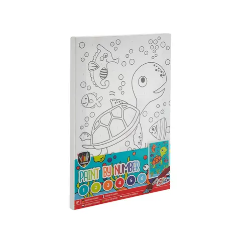 Moxy Pânză de pictat Țestoasă, după numere, cu pensulă și vopsele, 297 x 195 mm