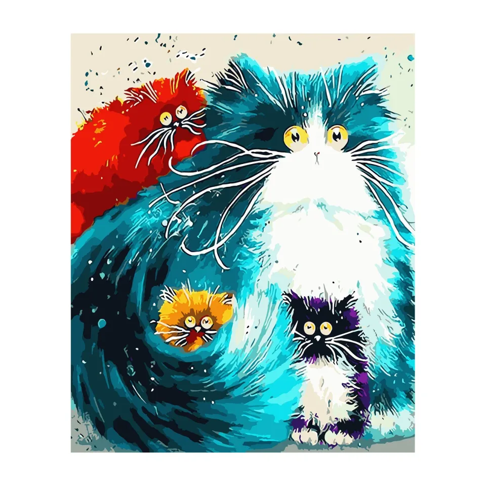 Foska Set de pictat după numere Pisici, 40 x 50 cm
