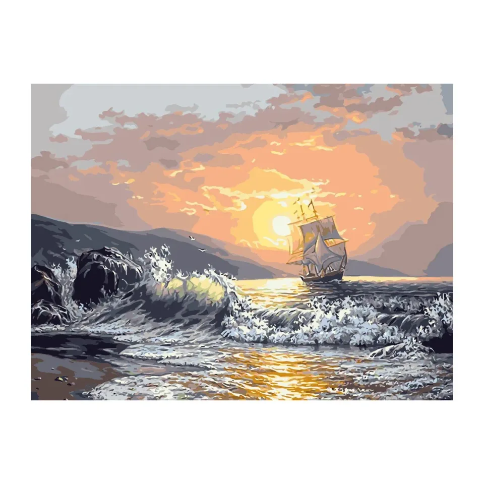 Foska Set de pictat după numere Corabie, 40 x 50 cm