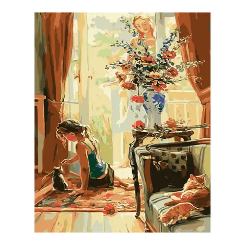 Set Farbează după Numere Foska Home, 40 x 50 cm
