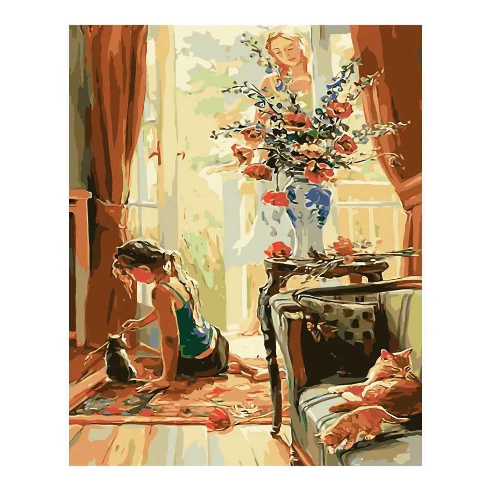 Set Farbează după Numere Foska Home, 40 x 50 cm