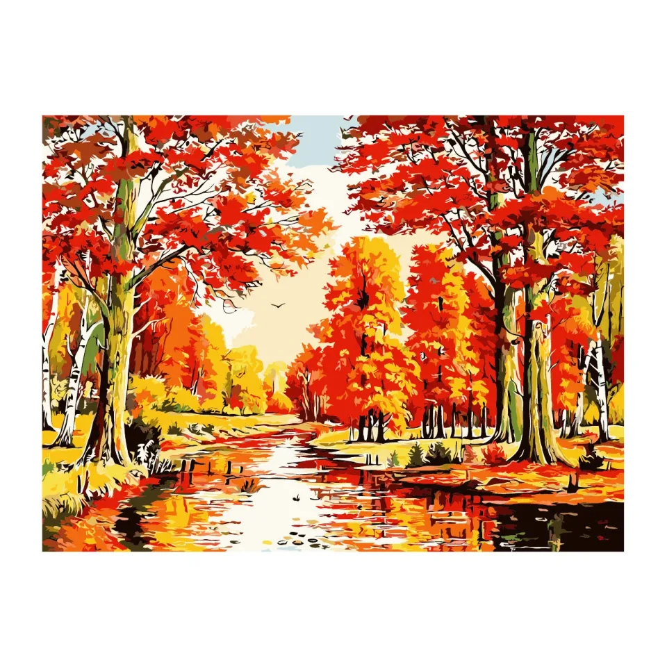 Set Foska Paint by numbers Toamnă, 40 x 50 cm