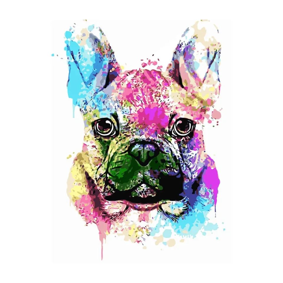 Kit de pictură pe numere Foska French Bulldog, 40 x 50 cm