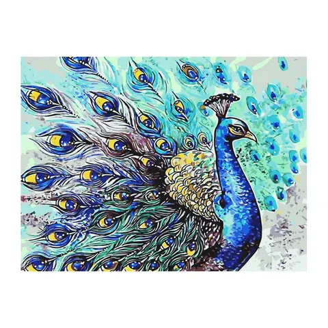 Kit Foska Paint by numbers Peacock, 40 x 50 cm
