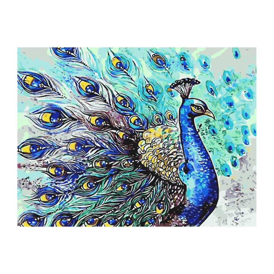 Kit Foska Paint by numbers Peacock, 40 x 50 cm
