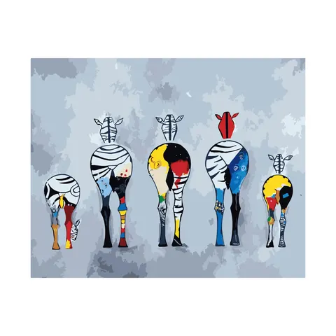 Set de pictură pe numere Foska Zebre, 40 x 50 cm