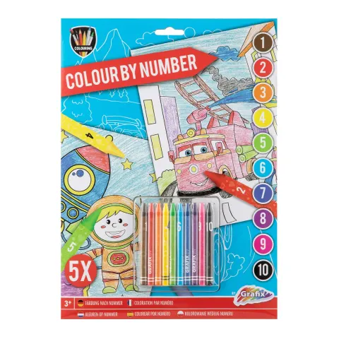 Set Moxy Paint by Numbers pentru băieți, A4, 5 coli, cu pastile incluse
