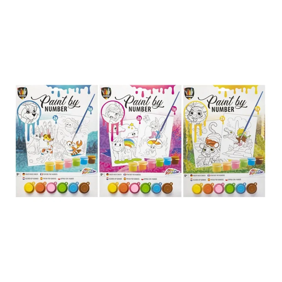 Set Moxy de Pictură după Numere, A4, 2 șabloane, asortat, pachet de 48