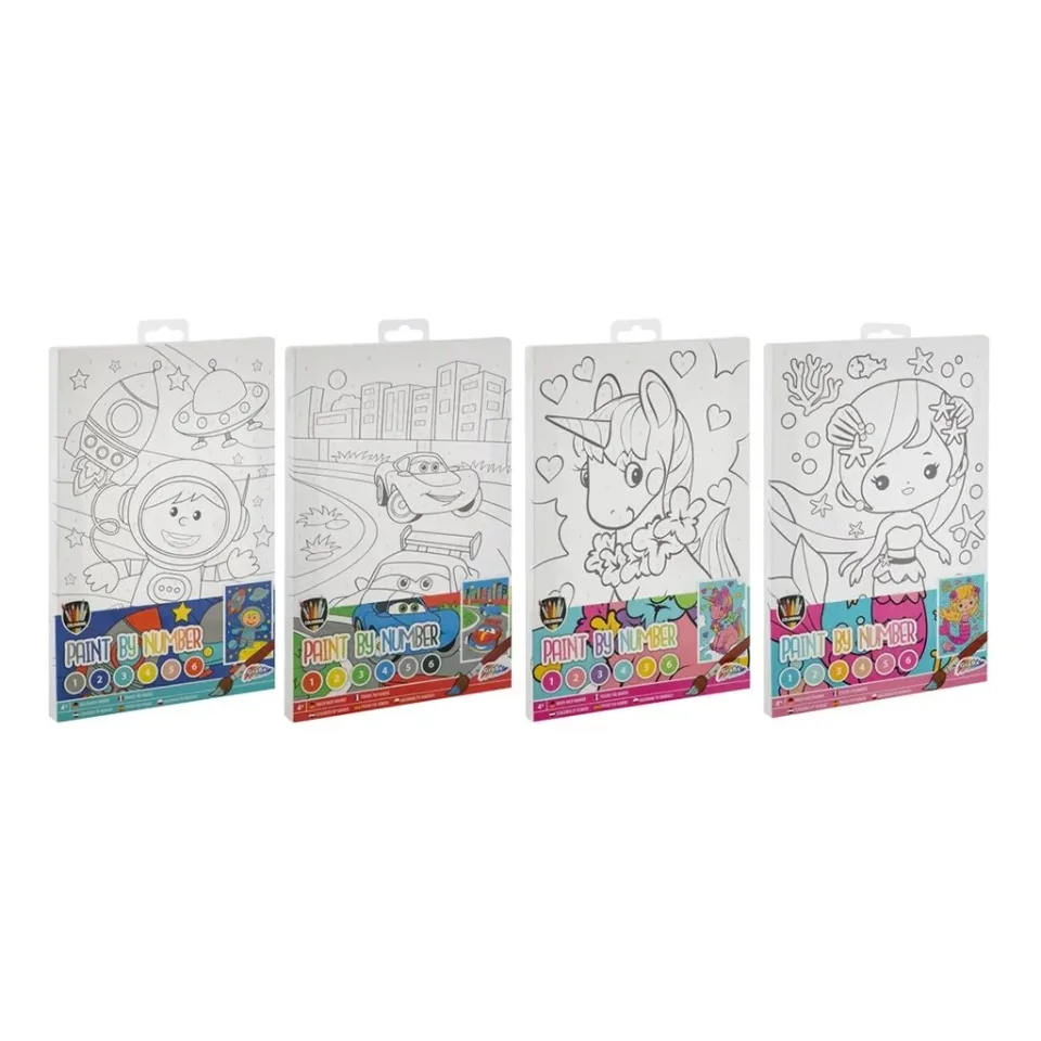 Set Moxy Pictează pe numere, A4, 2 șabloane, asortat, pachet de 24