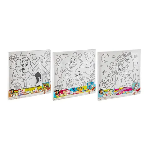 Set Moxy Paint by Numbers, cu 6 vopsele și 2 pensule, asortate, 48 bucăți
